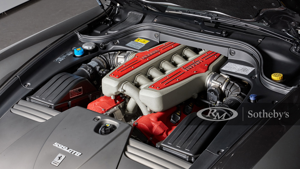 Engine of Grigio Silverstone 2007 Ferrari 599 GTB Fiorano available at RM Sotheby's Amelia Island Live Auction 2021